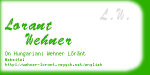 lorant wehner business card