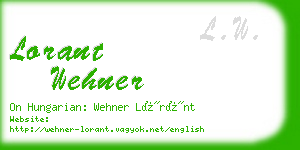 lorant wehner business card